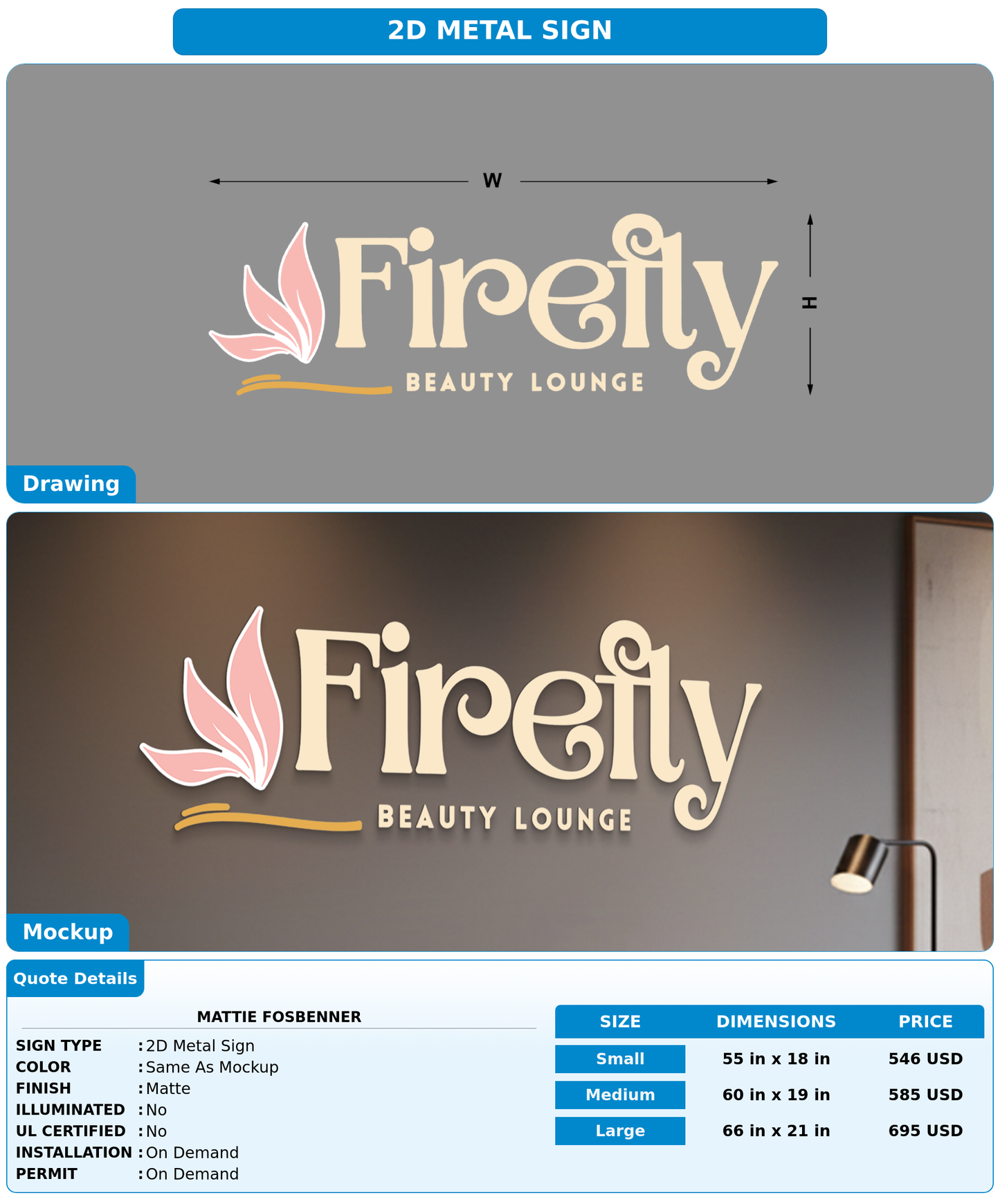 CUSTOM MOCKUP SIGN FOR Mattie fosbenner