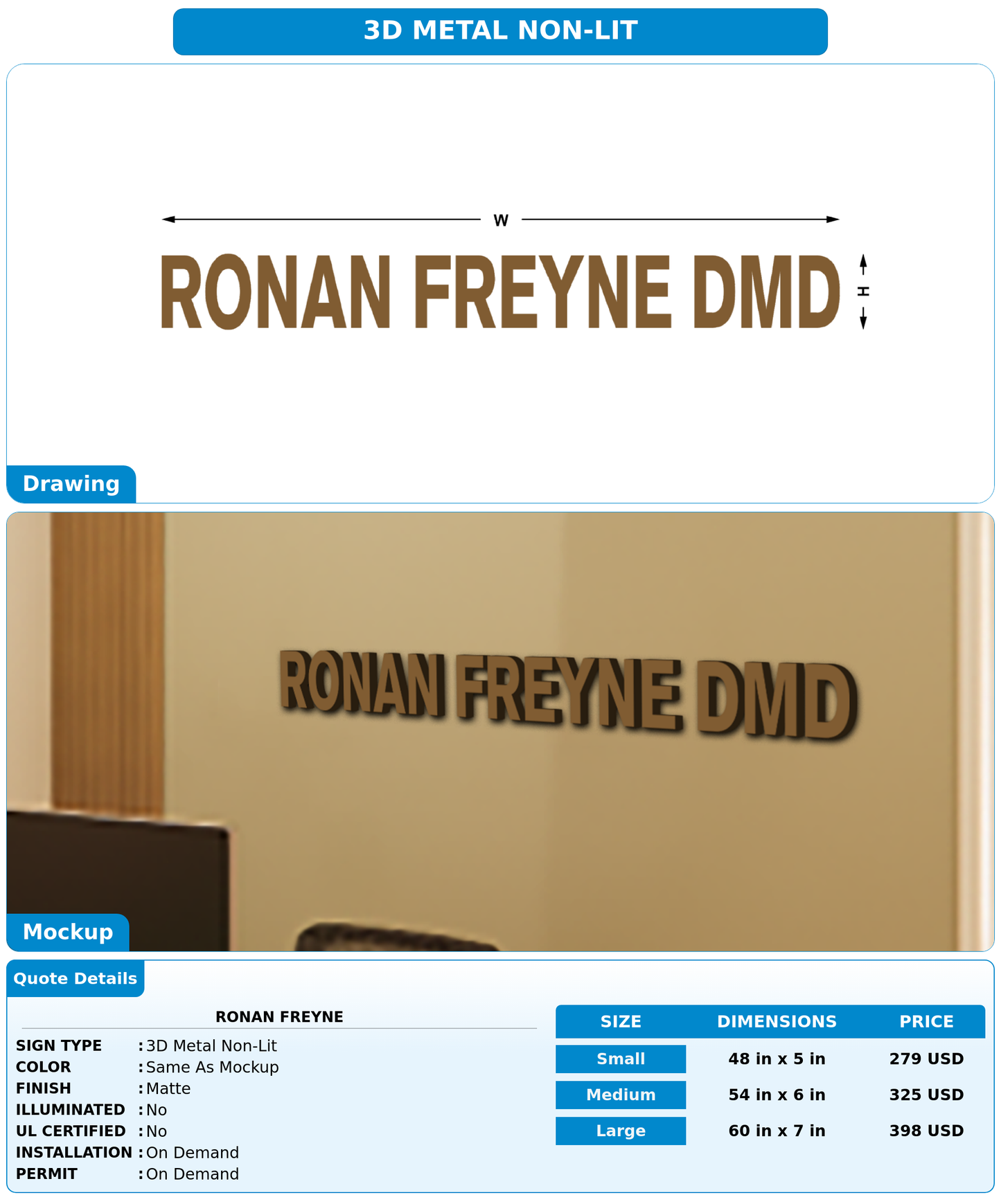 CUSTOM MOCKUP SIGN FOR Ronan Freyne