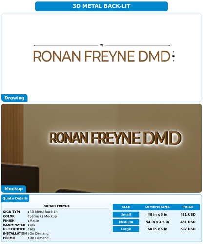 CUSTOM MOCKUP SIGN FOR Ronan Freyne