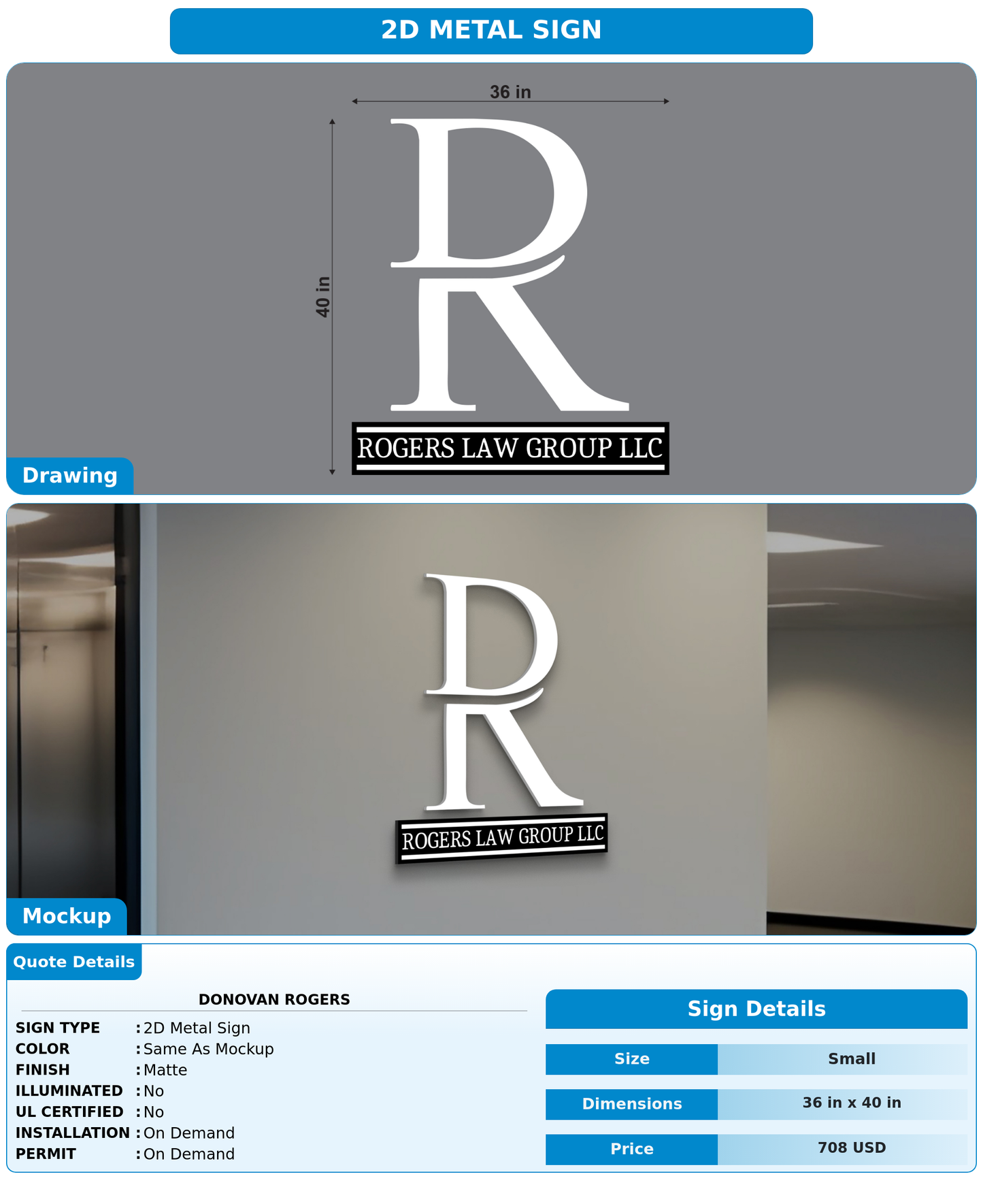 CUSTOM MOCKUP SIGN FOR Donovan Rogers