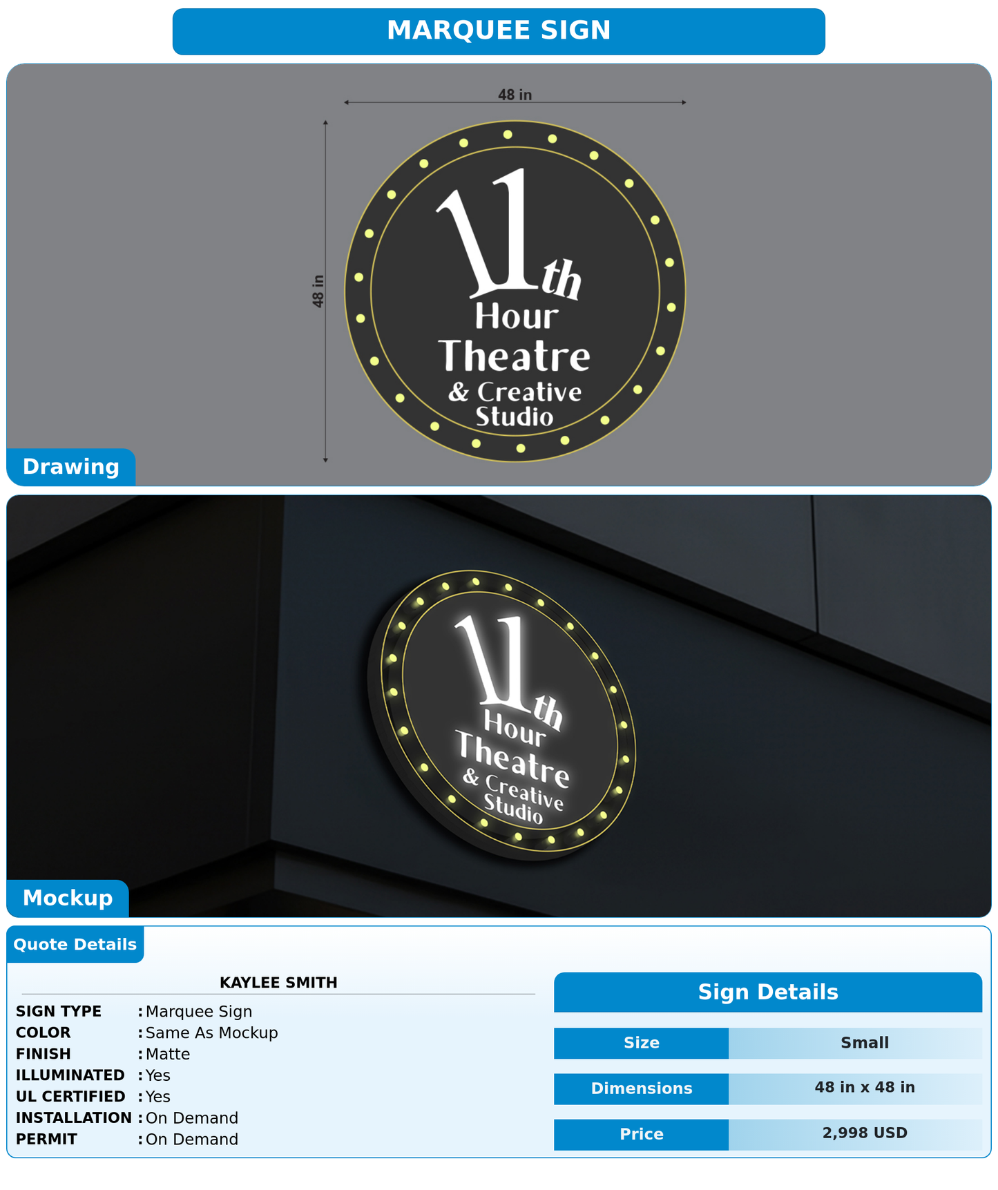 CUSTOM MOCKUP SIGN FOR Kaylee Smith