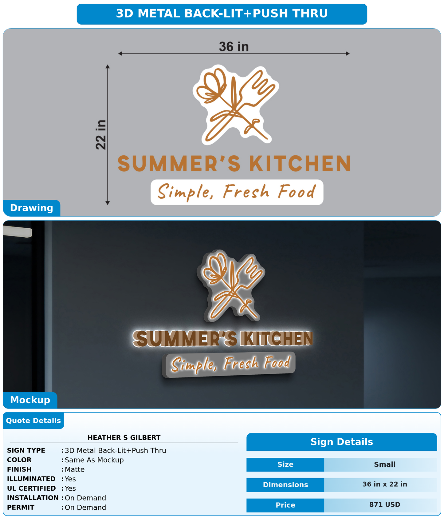 CUSTOM MOCKUP SIGN FOR Heather S Gilbert