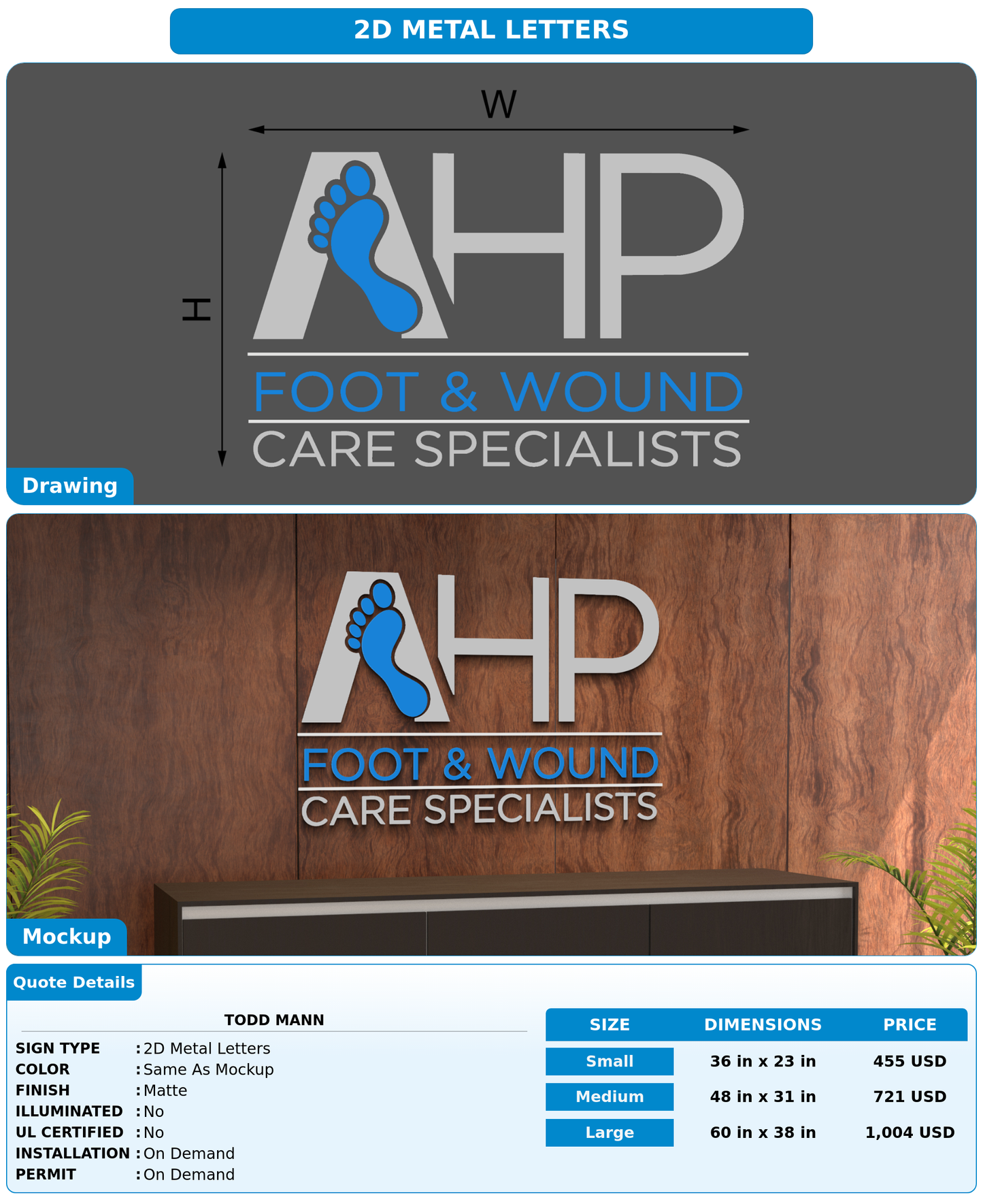 CUSTOM MOCKUP SIGN FOR TODD MANN