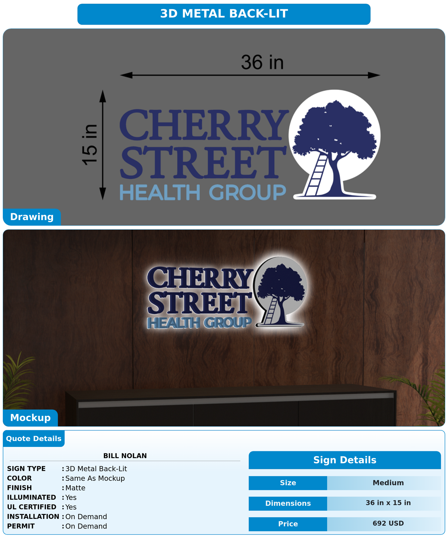 CUSTOM MOCKUP SIGN FOR Bill Nolan