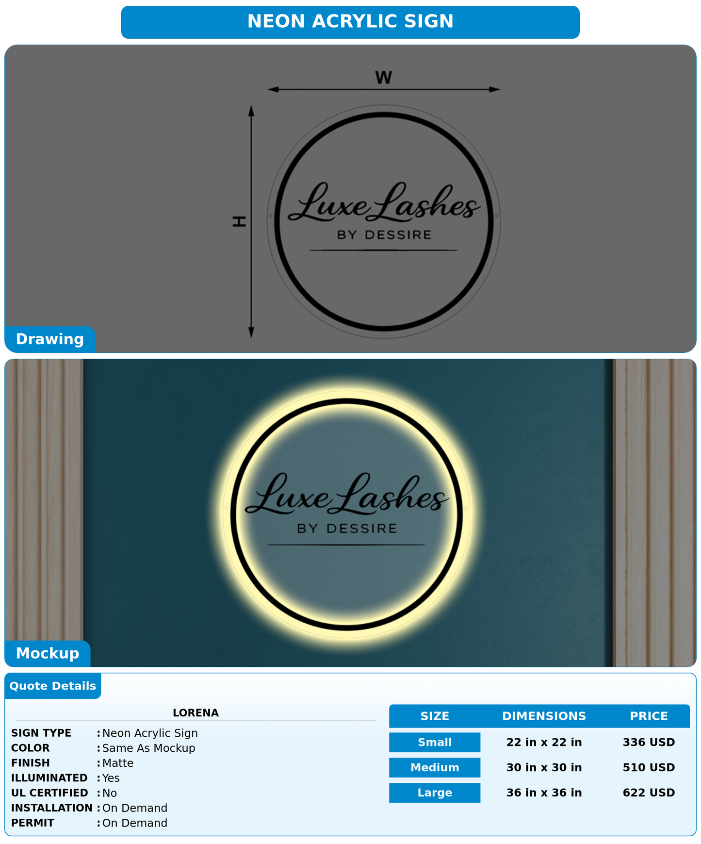 CUSTOM MOCKUP SIGN FOR Lorena
