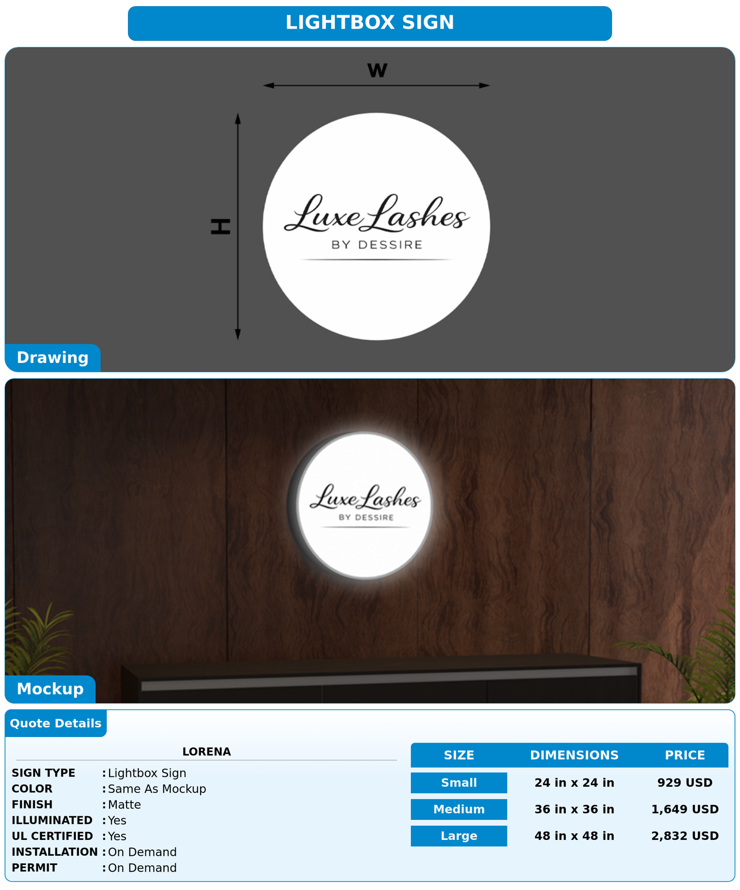 CUSTOM MOCKUP SIGN FOR Lorena