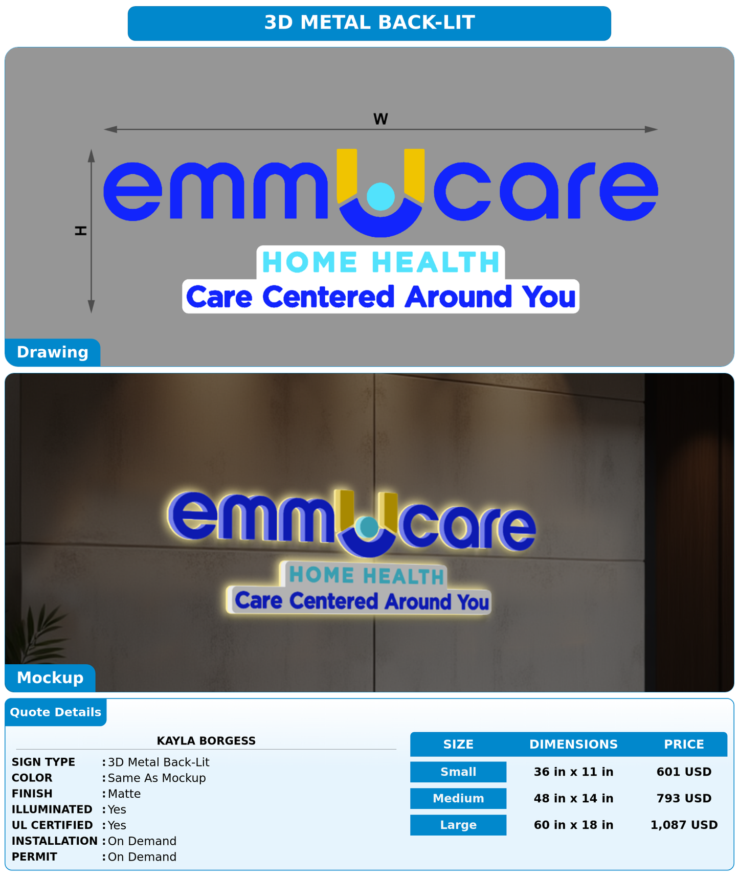 CUSTOM MOCKUP SIGN FOR Kayla Borgess