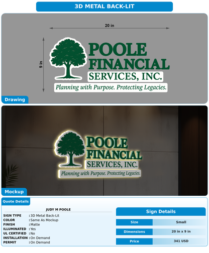 CUSTOM MOCKUP SIGN FOR judy M Poole