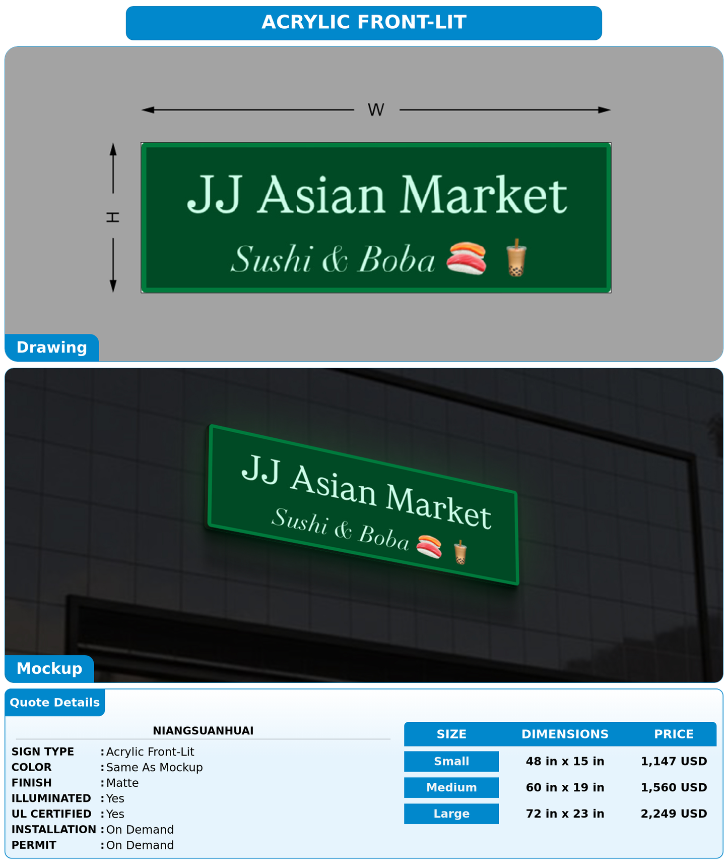 CUSTOM MOCKUP SIGN FOR Niangsuanhuai