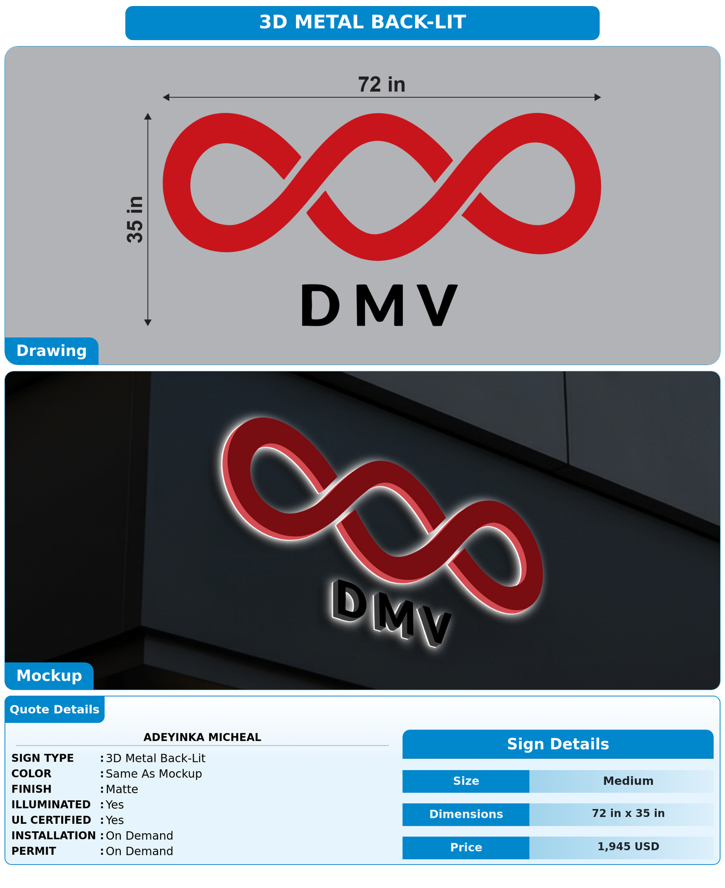 CUSTOM MOCKUP SIGN FOR Adeyinka Micheal