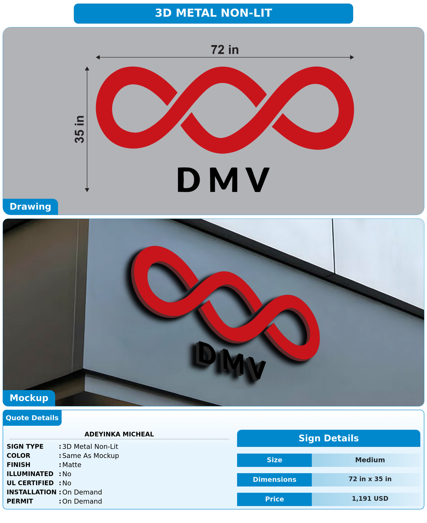 CUSTOM MOCKUP SIGN FOR Adeyinka Micheal