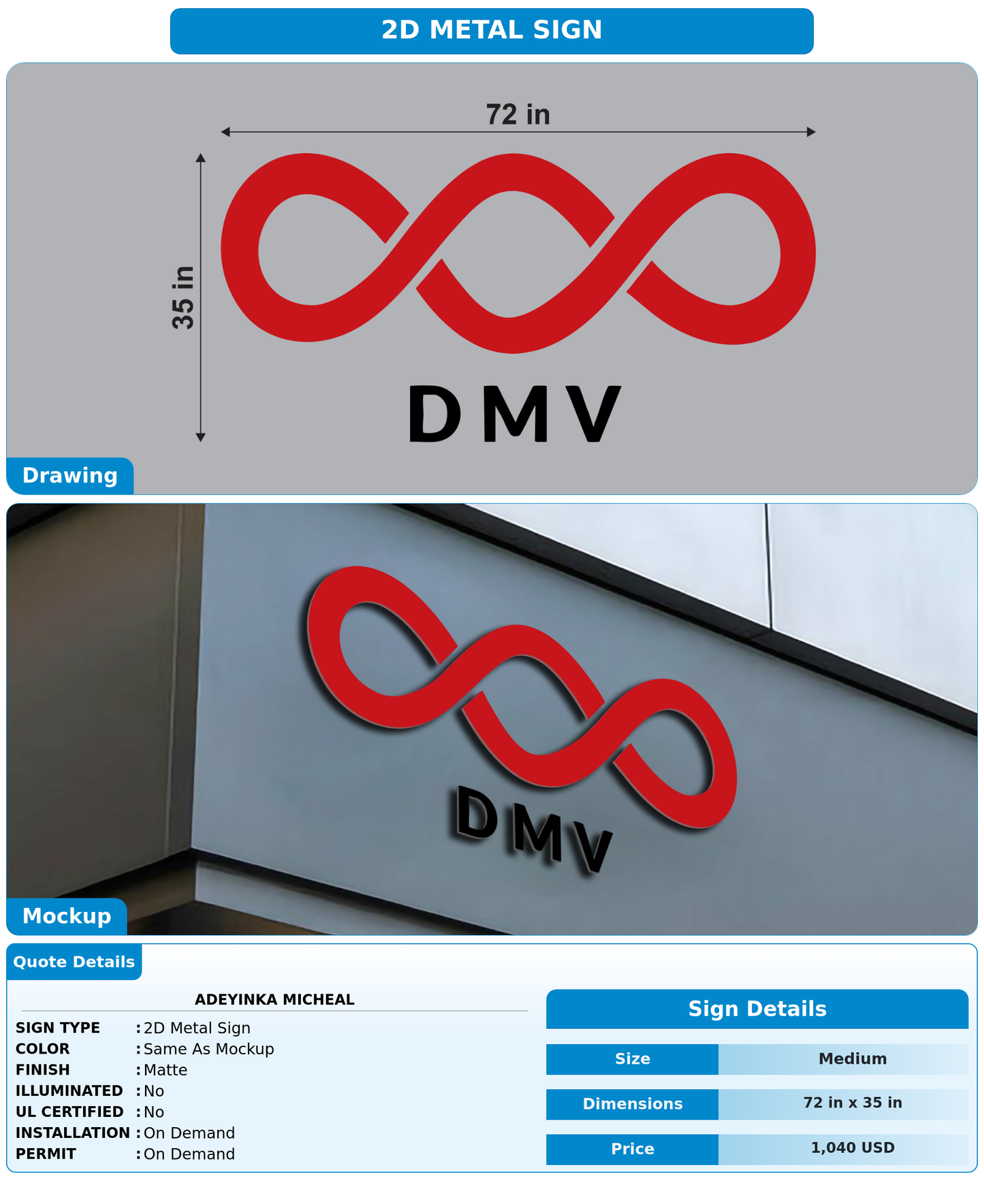 CUSTOM MOCKUP SIGN FOR Adeyinka Micheal