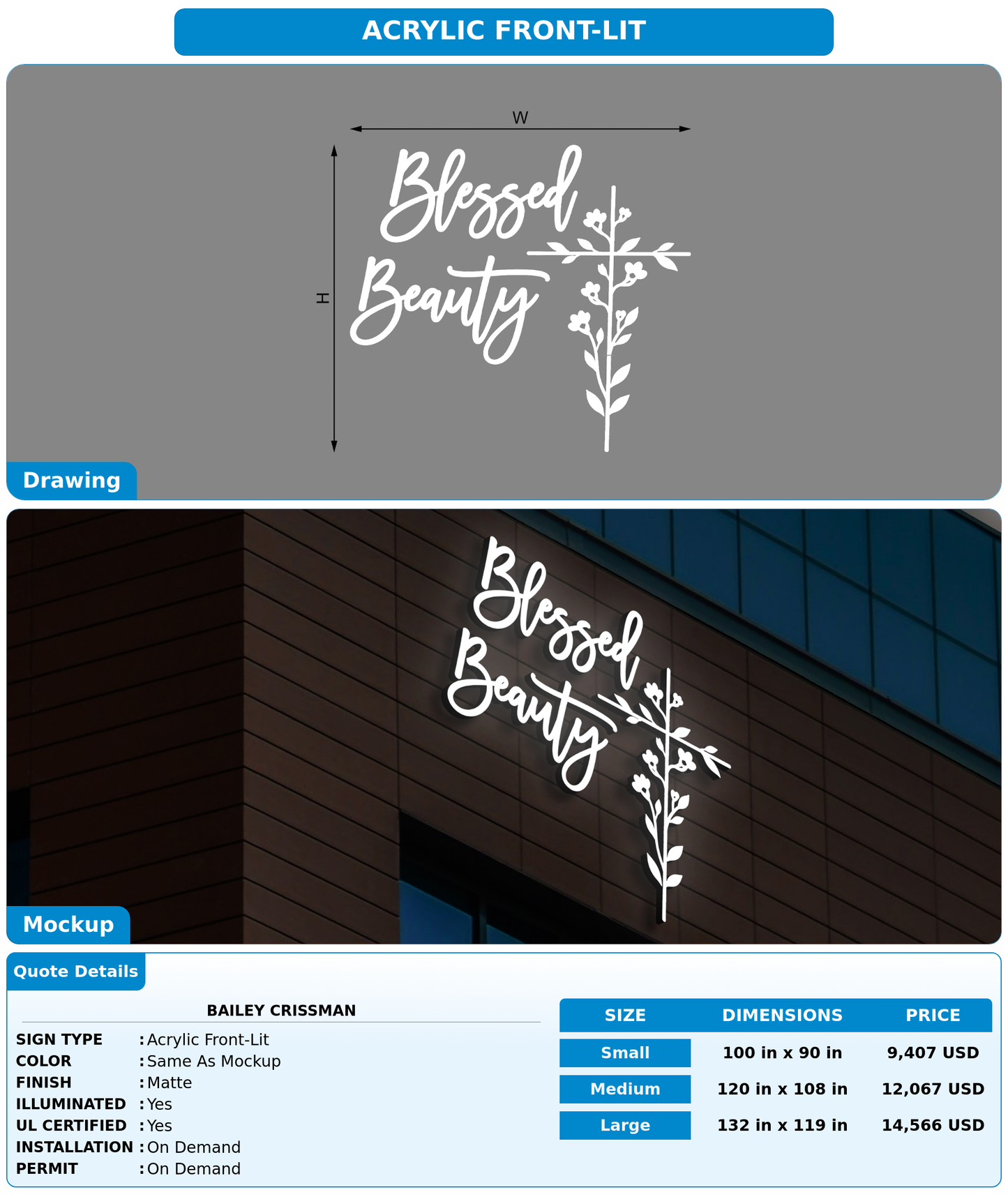 CUSTOM MOCKUP SIGN FOR Bailey Crissman