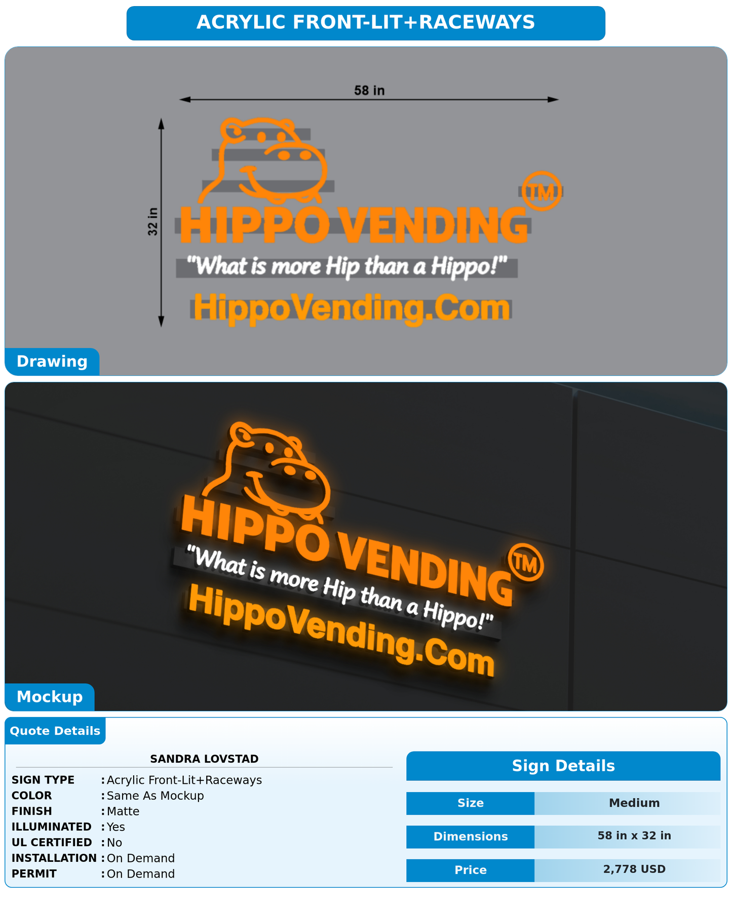 CUSTOM MOCKUP SIGN FOR Sandra Lovstad