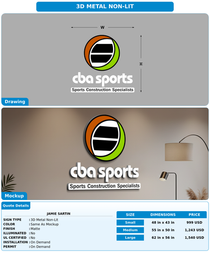 CUSTOM MOCKUP SIGN FOR Jamie  Sartin