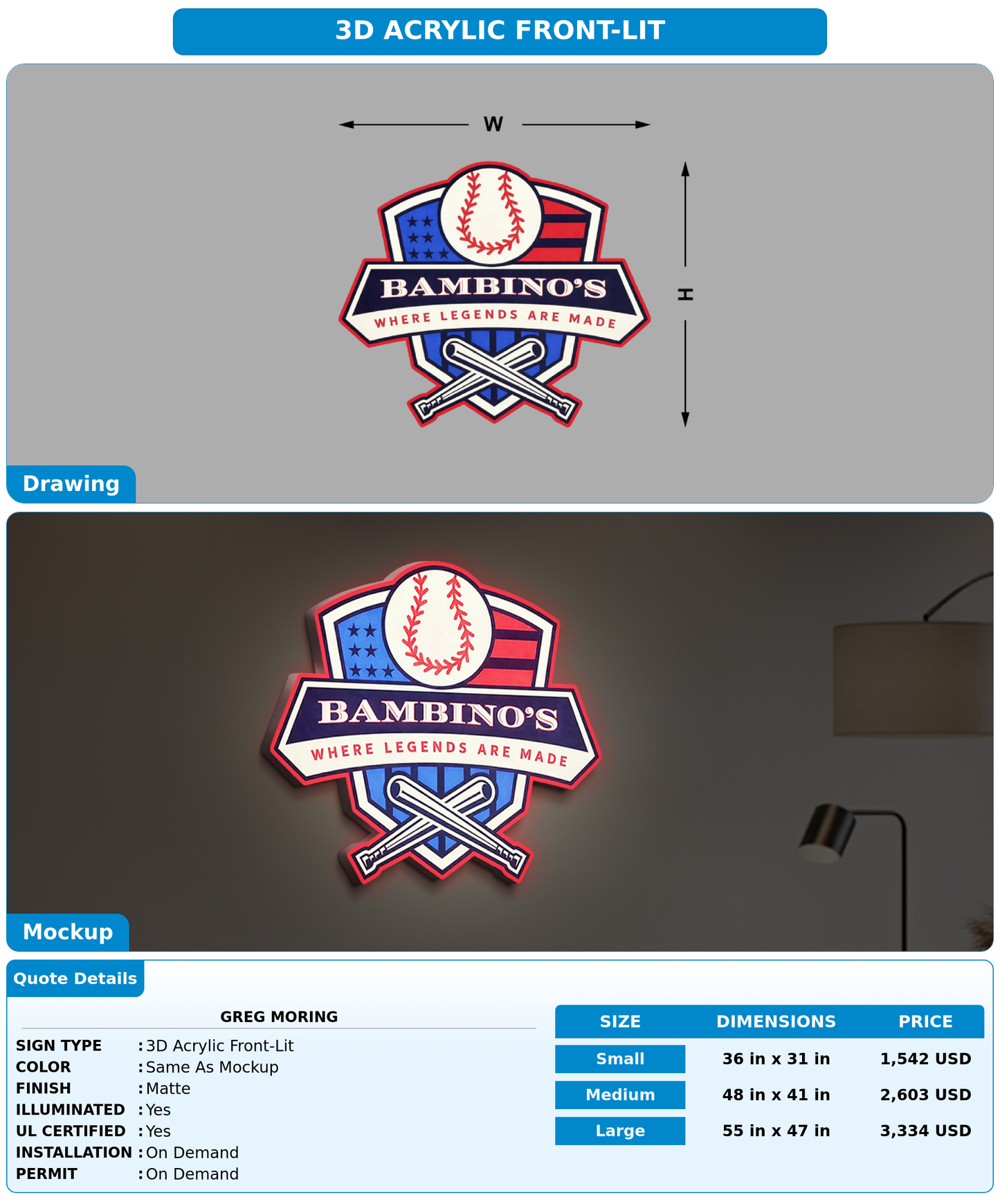 CUSTOM MOCKUP SIGN FOR Greg moring