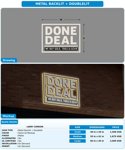 CUSTOM MOCKUP SIGN FOR Larry Corrion