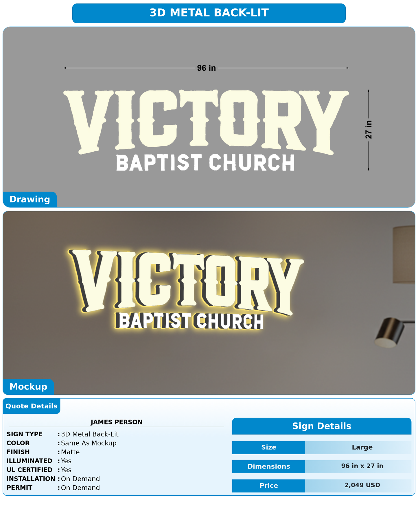 CUSTOM MOCKUP SIGN FOR James Person