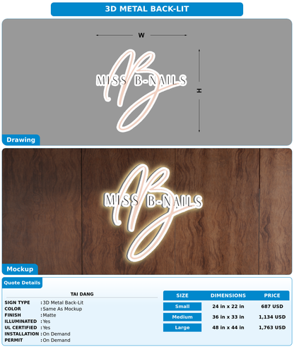 CUSTOM MOCKUP SIGN FOR Tai Dang