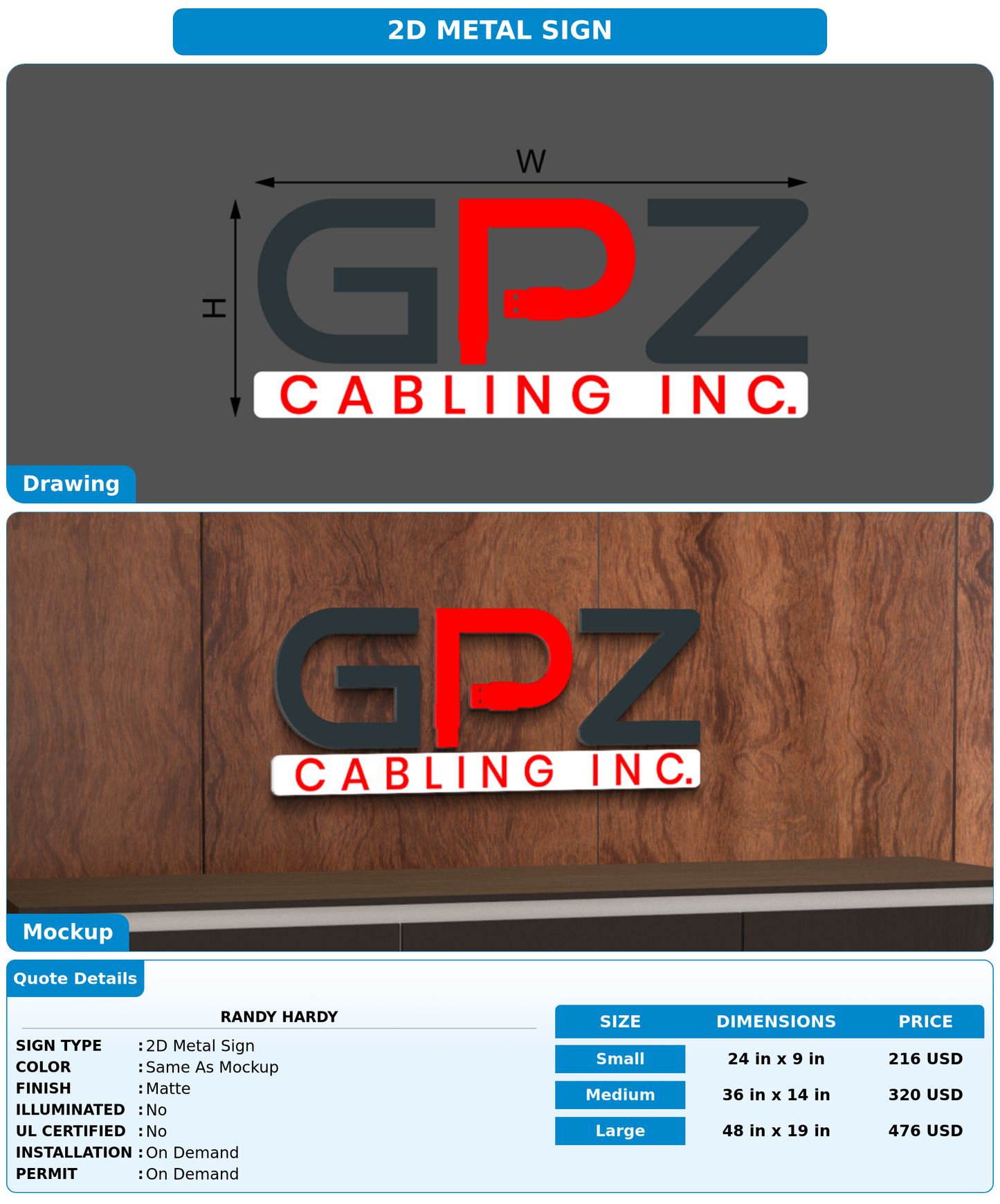 CUSTOM MOCKUP SIGN FOR Randy Hardy