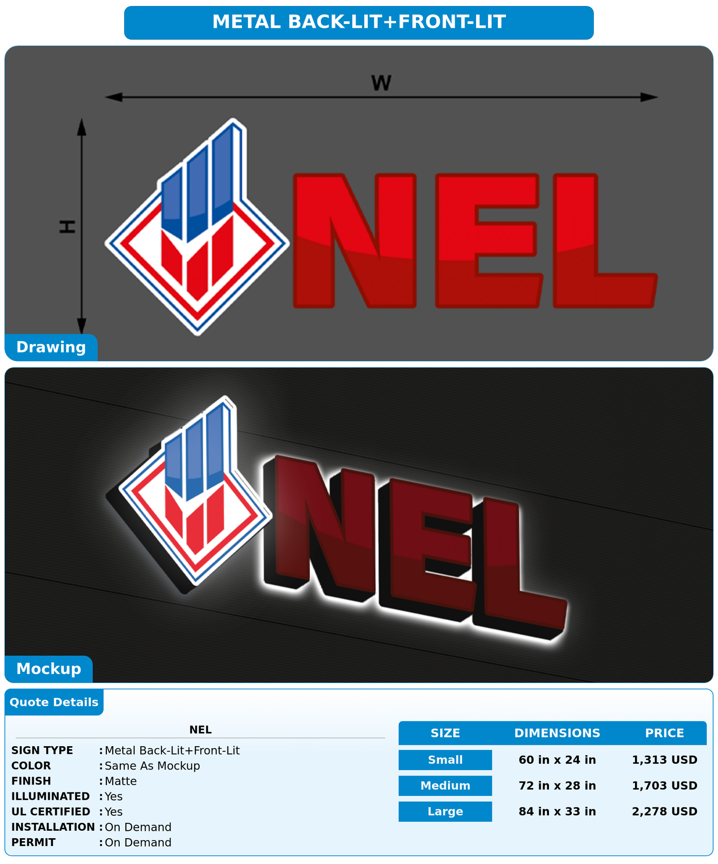 CUSTOM MOCKUP SIGN FOR NEL