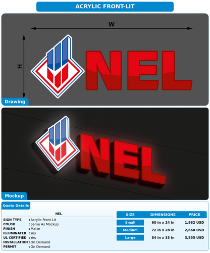 CUSTOM MOCKUP SIGN FOR NEL