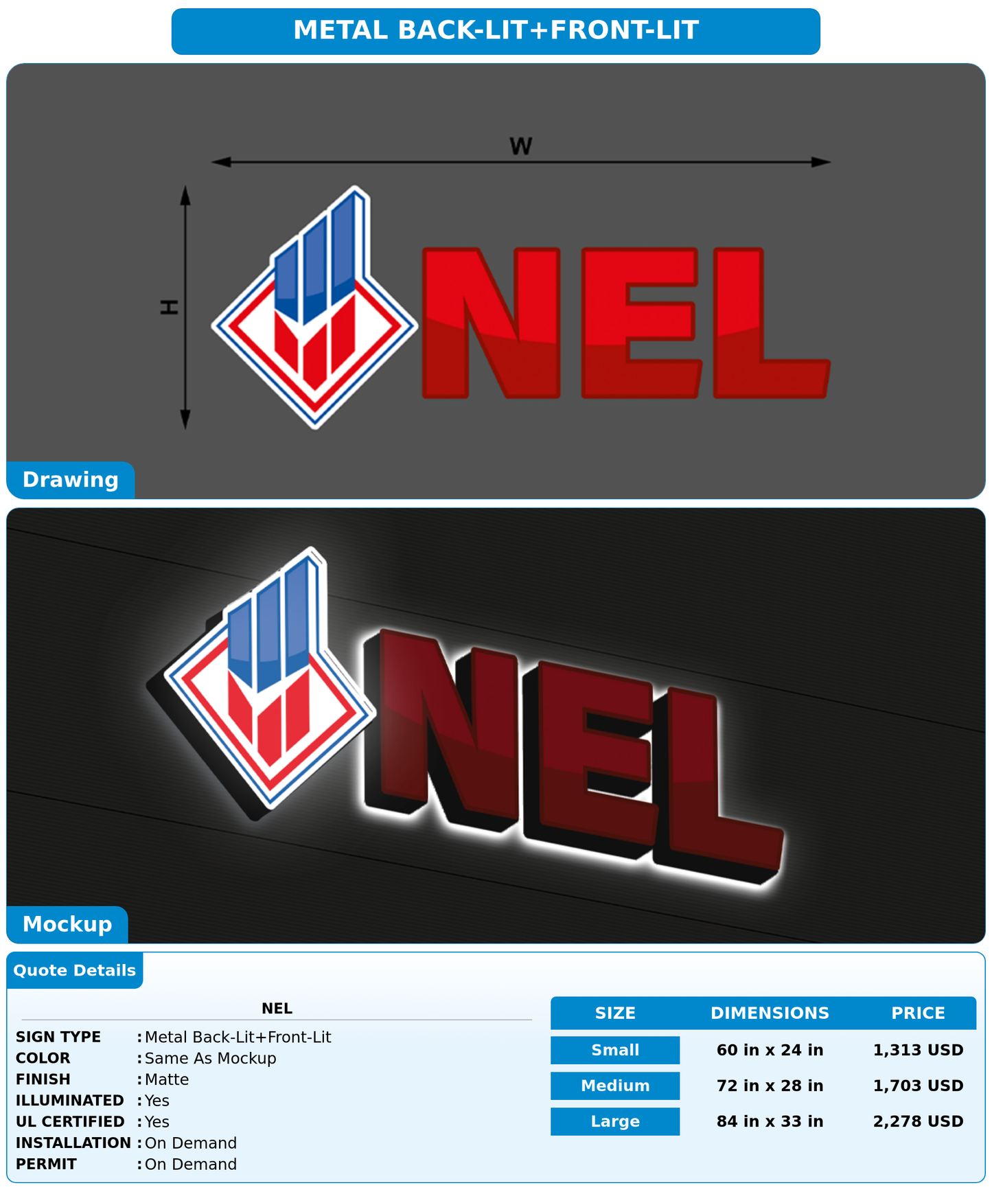 CUSTOM MOCKUP SIGN FOR NEL
