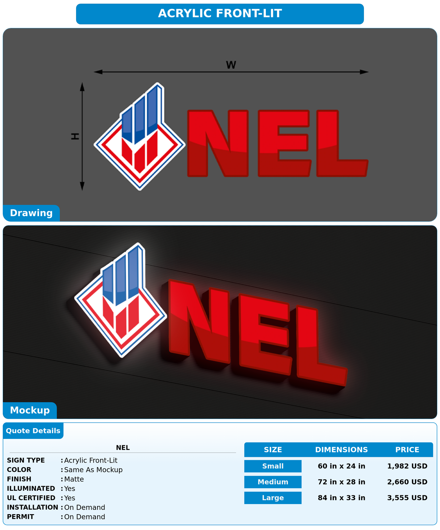 CUSTOM MOCKUP SIGN FOR NEL