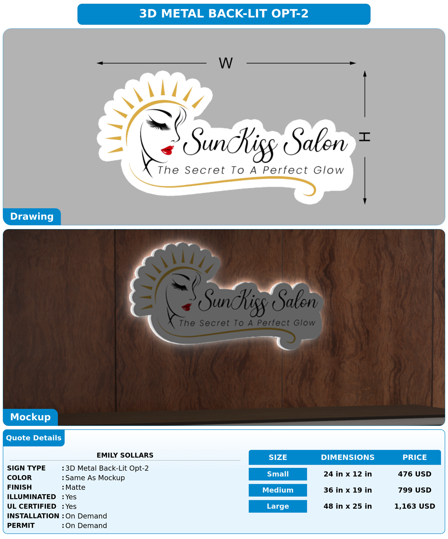 CUSTOM MOCKUP SIGN FOR Emily Sollars