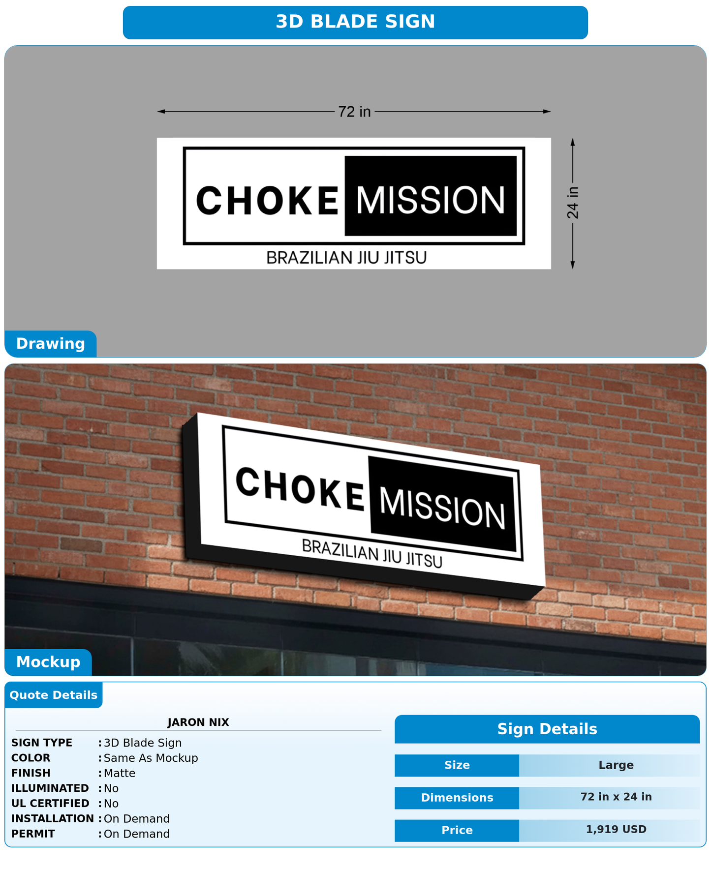 CUSTOM MOCKUP SIGN FOR Jaron Nix