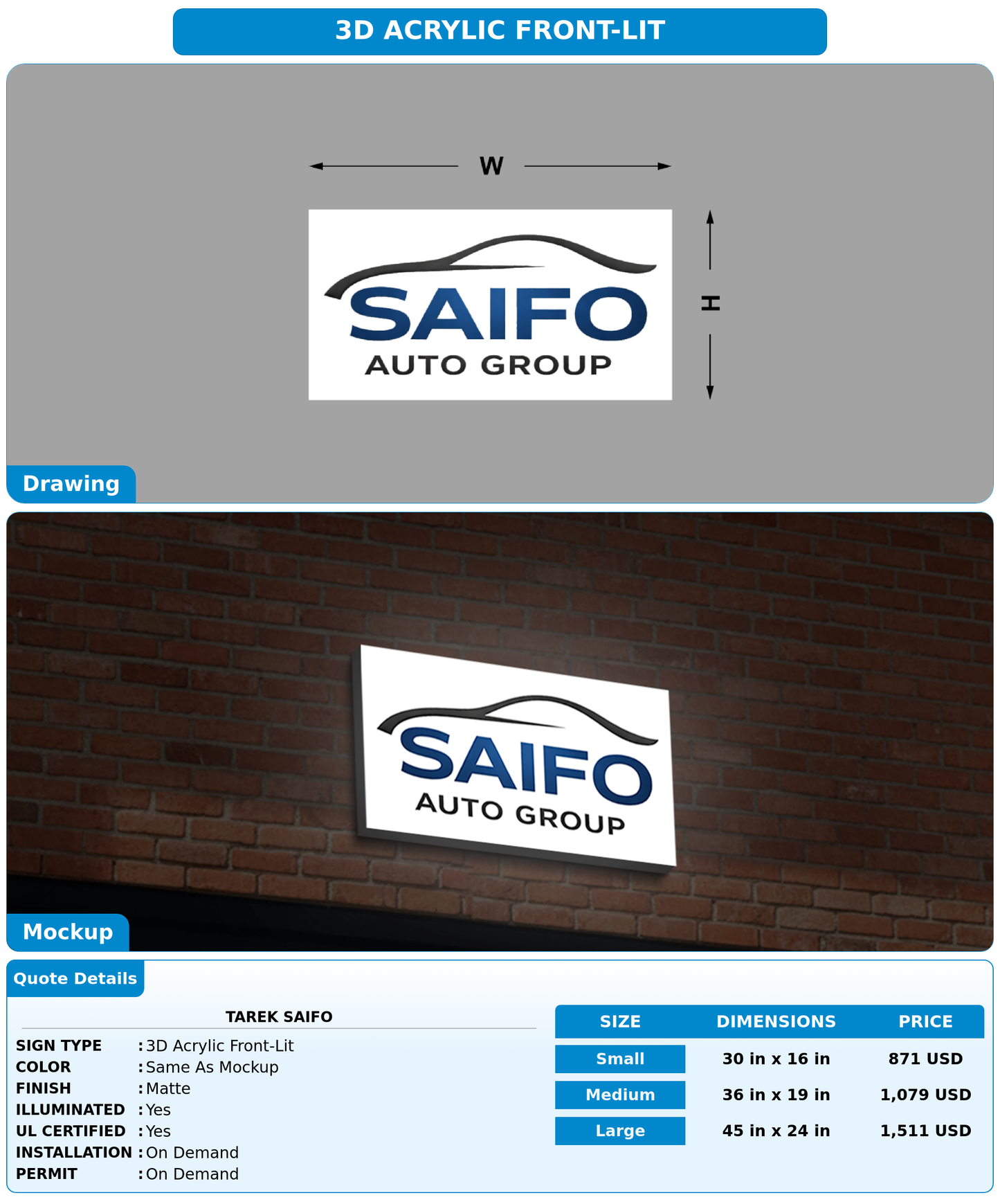 CUSTOM MOCKUP SIGN FOR Tarek Saifo