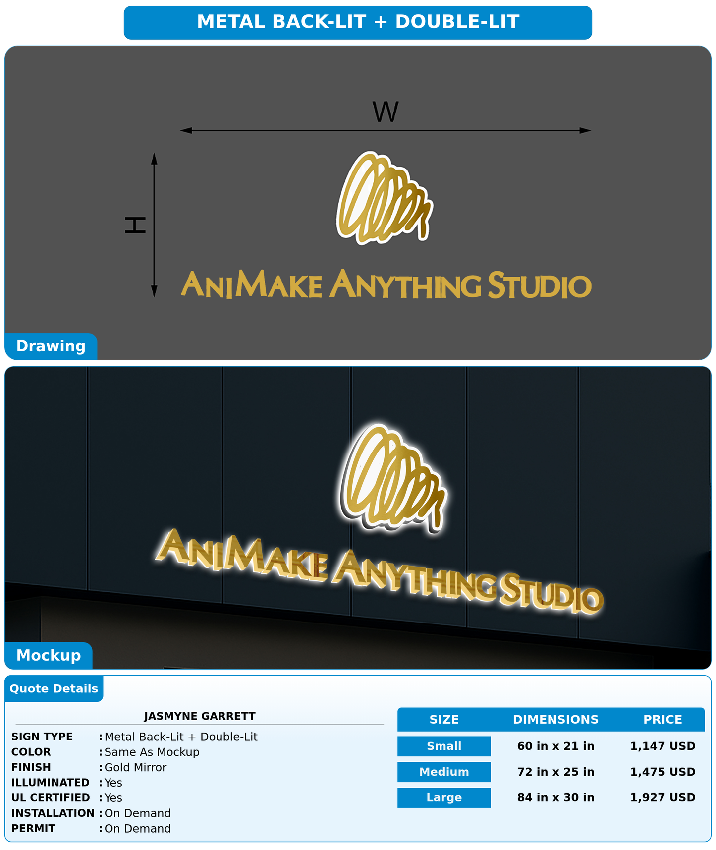 CUSTOM MOCKUP SIGN FOR Jasmyne Garrett