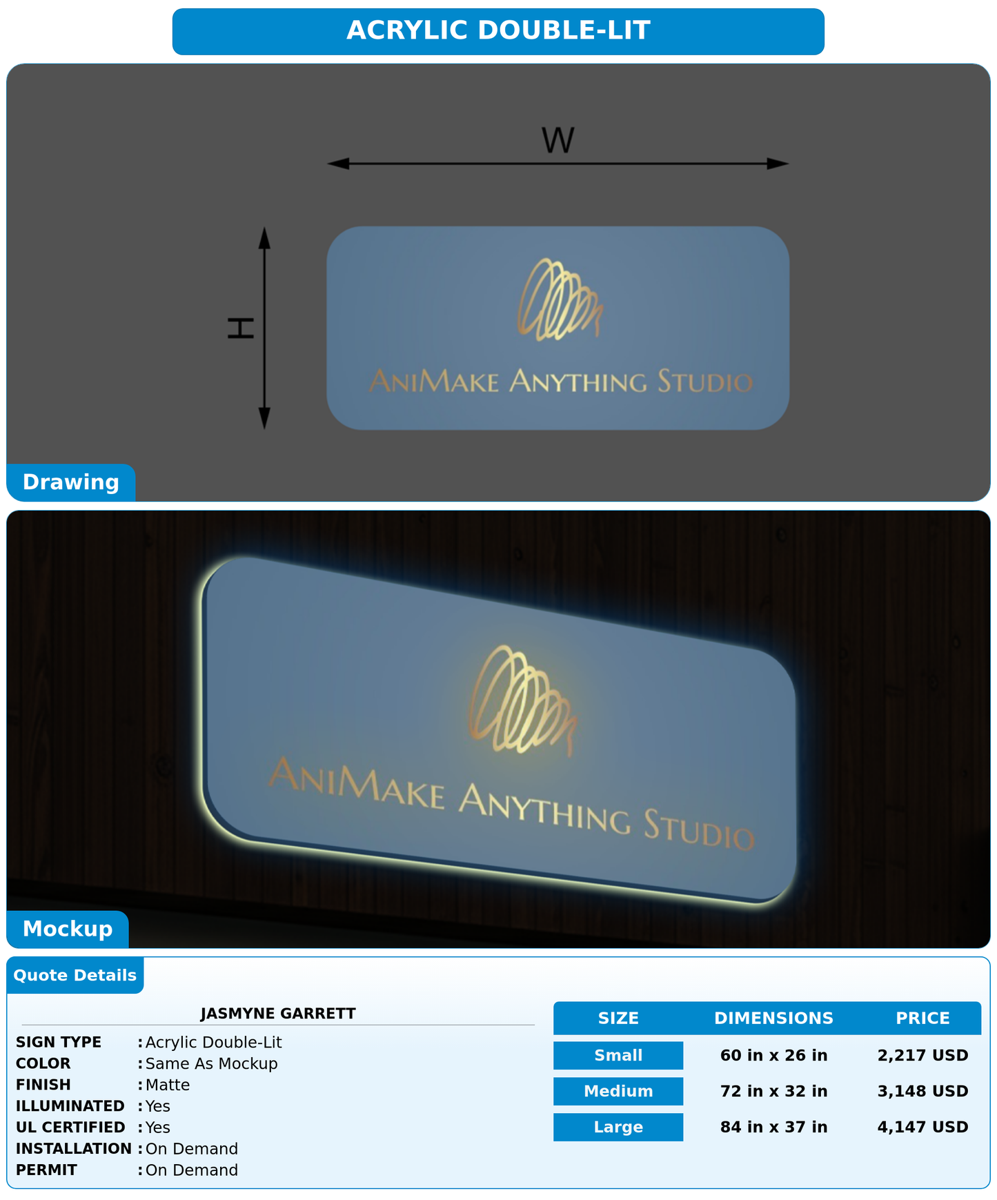 CUSTOM MOCKUP SIGN FOR Jasmyne Garrett