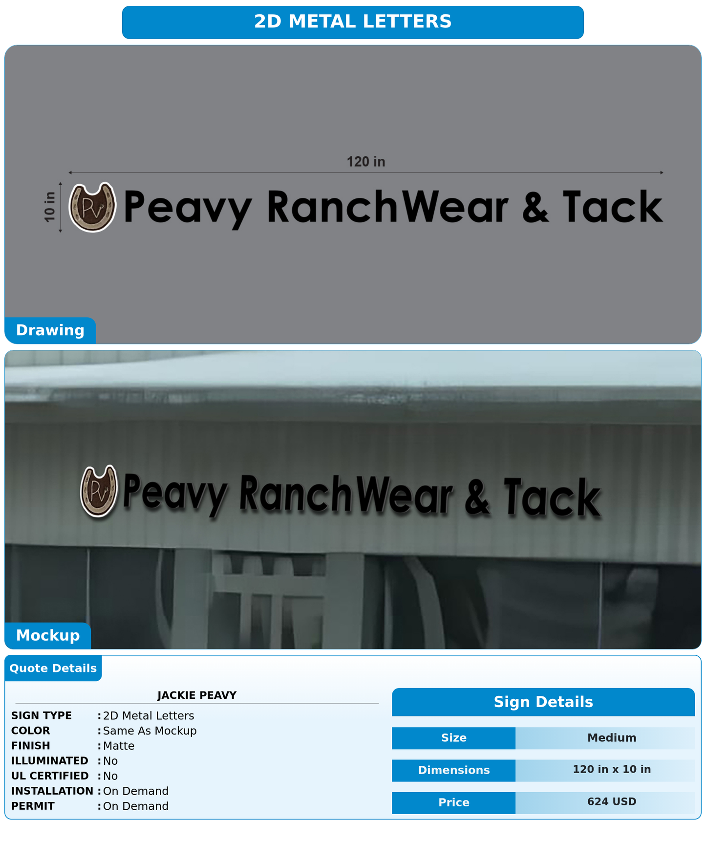CUSTOM MOCKUP SIGN FOR Jackie Peavy