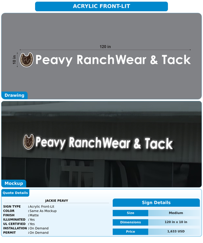 CUSTOM MOCKUP SIGN FOR Jackie Peavy