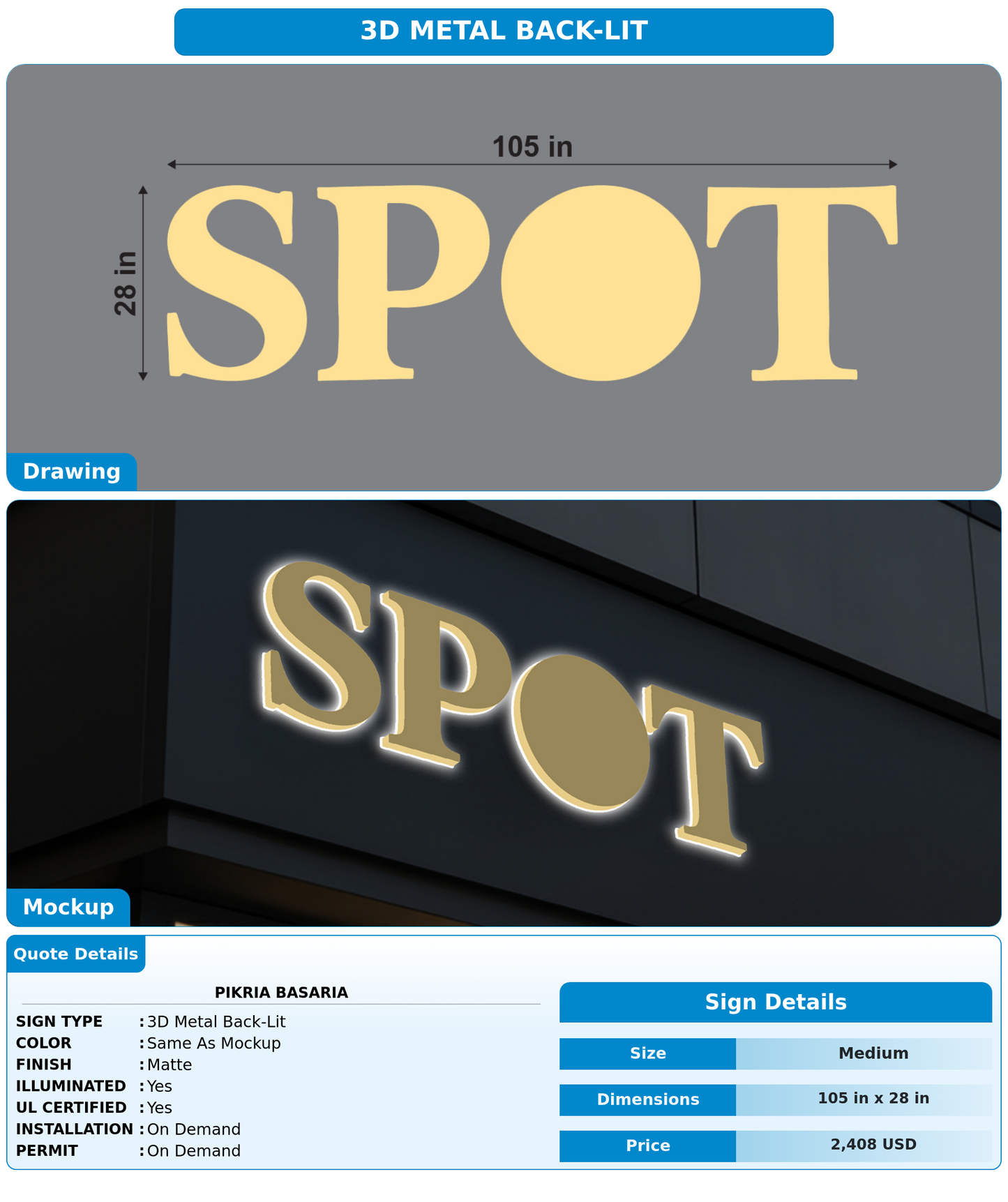 CUSTOM MOCKUP SIGN FOR Pikria basaria