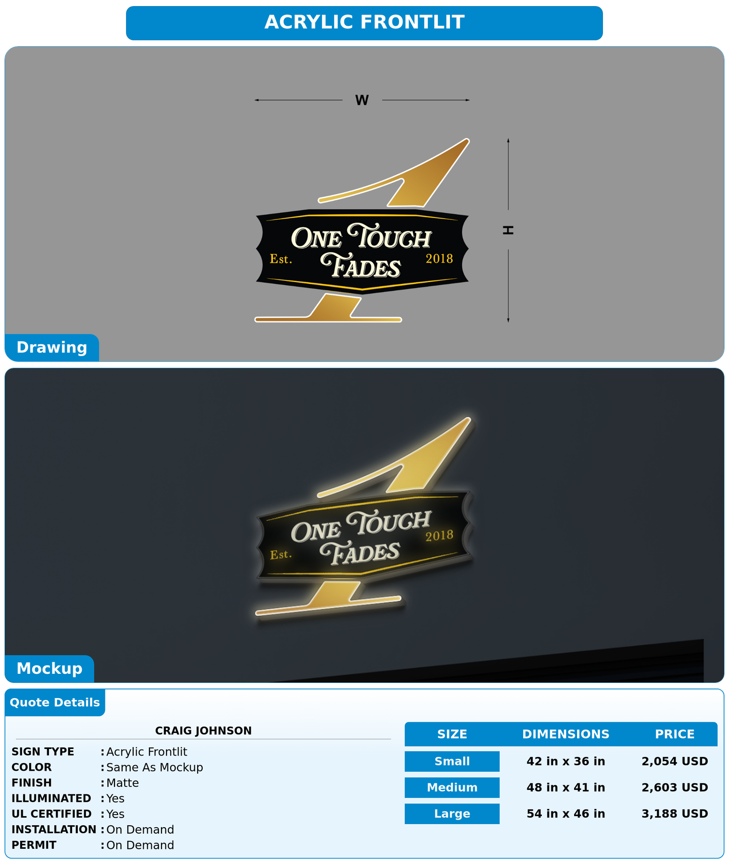 CUSTOM MOCKUP SIGN FOR Craig Johnson