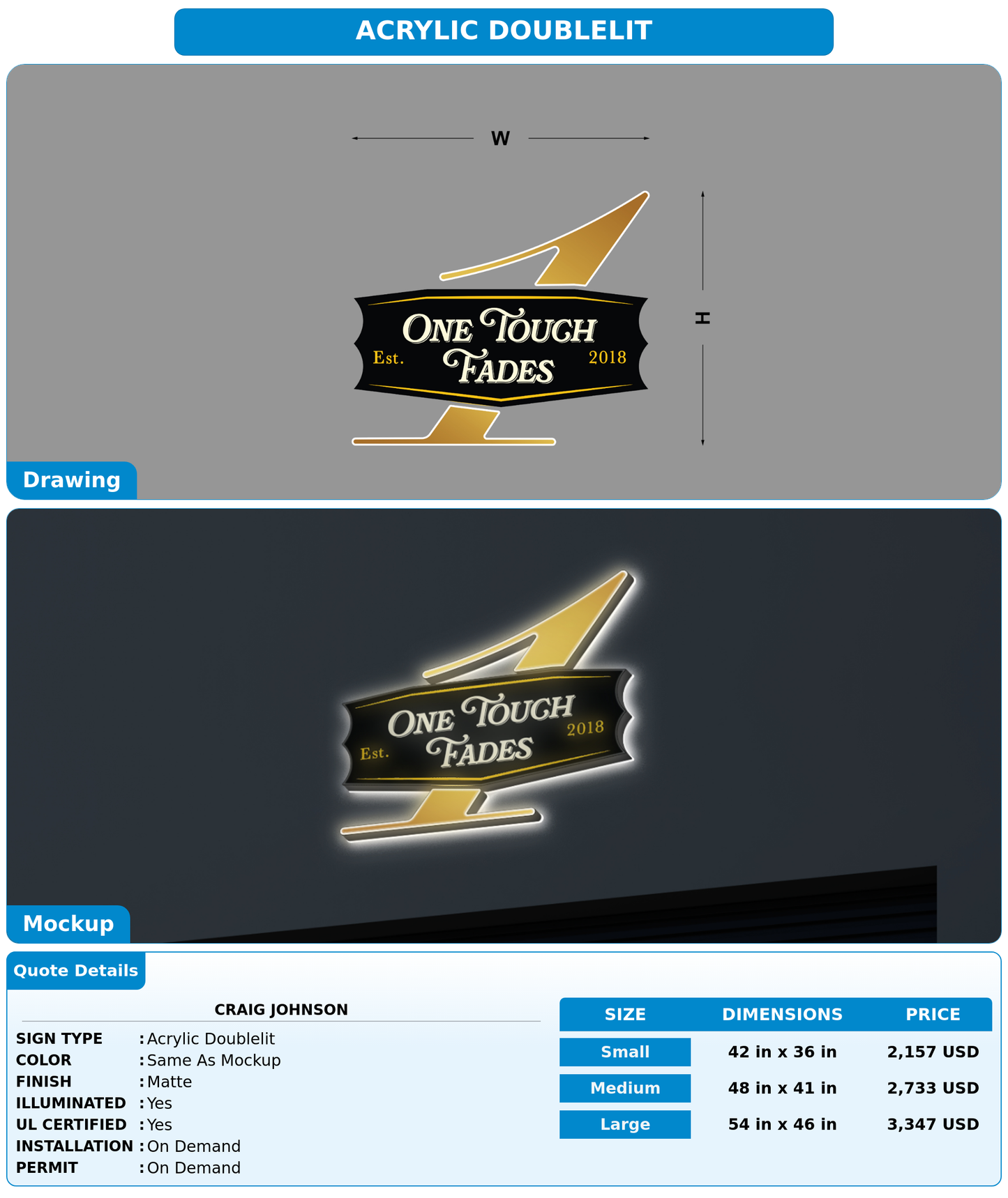 CUSTOM MOCKUP SIGN FOR Craig Johnson