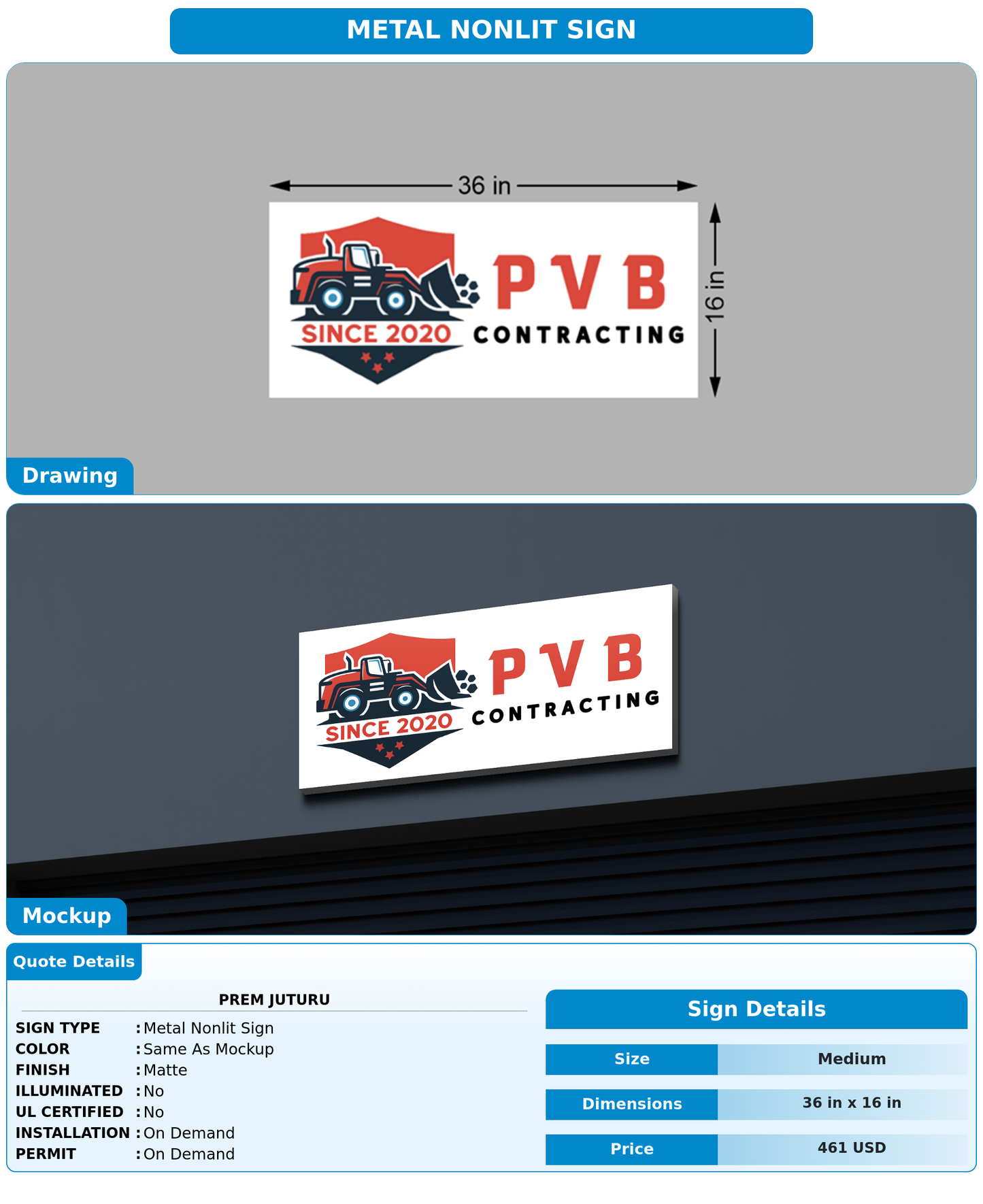 CUSTOM MOCKUP SIGN FOR Prem Juturu
