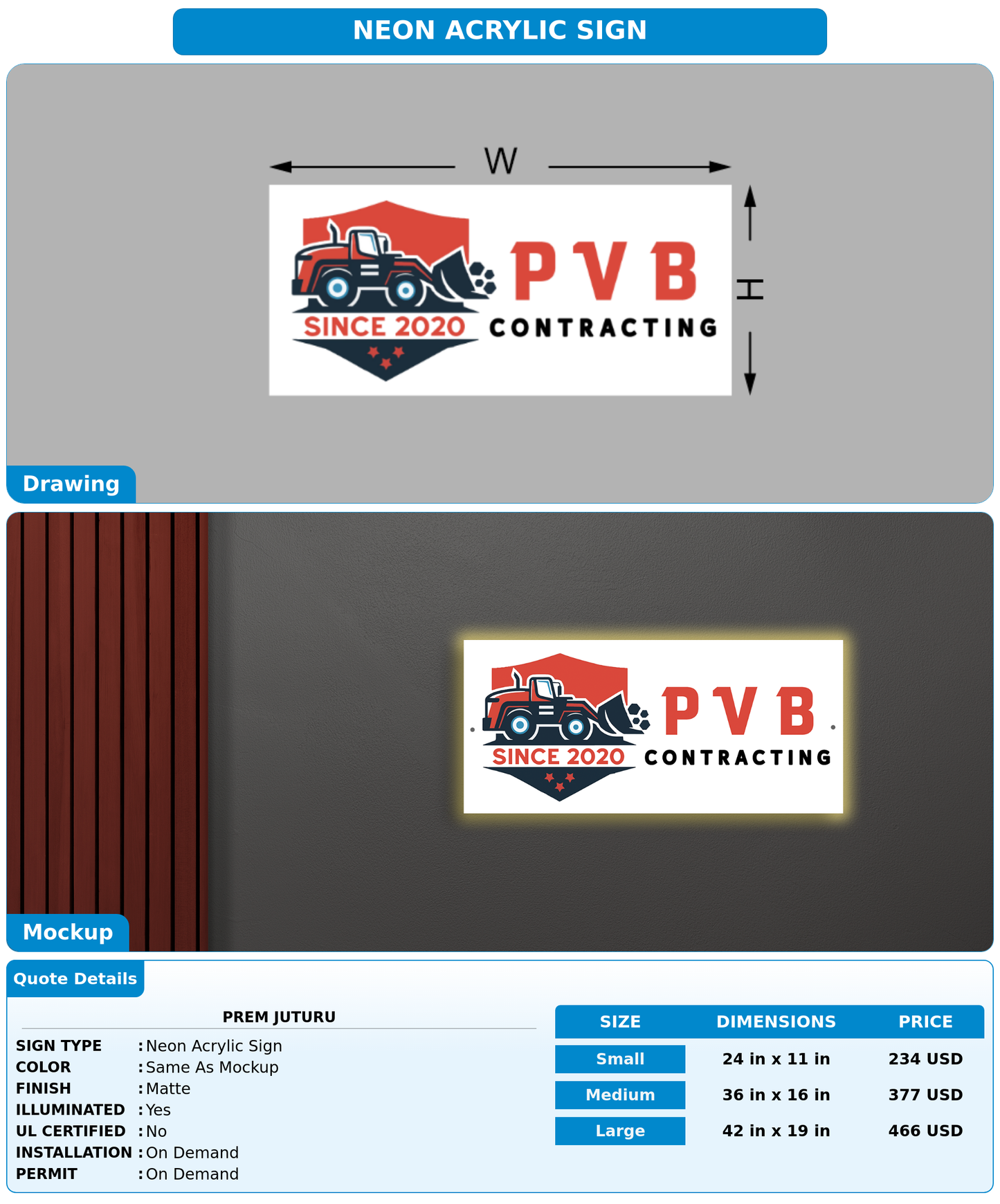 CUSTOM MOCKUP SIGN FOR Prem Juturu