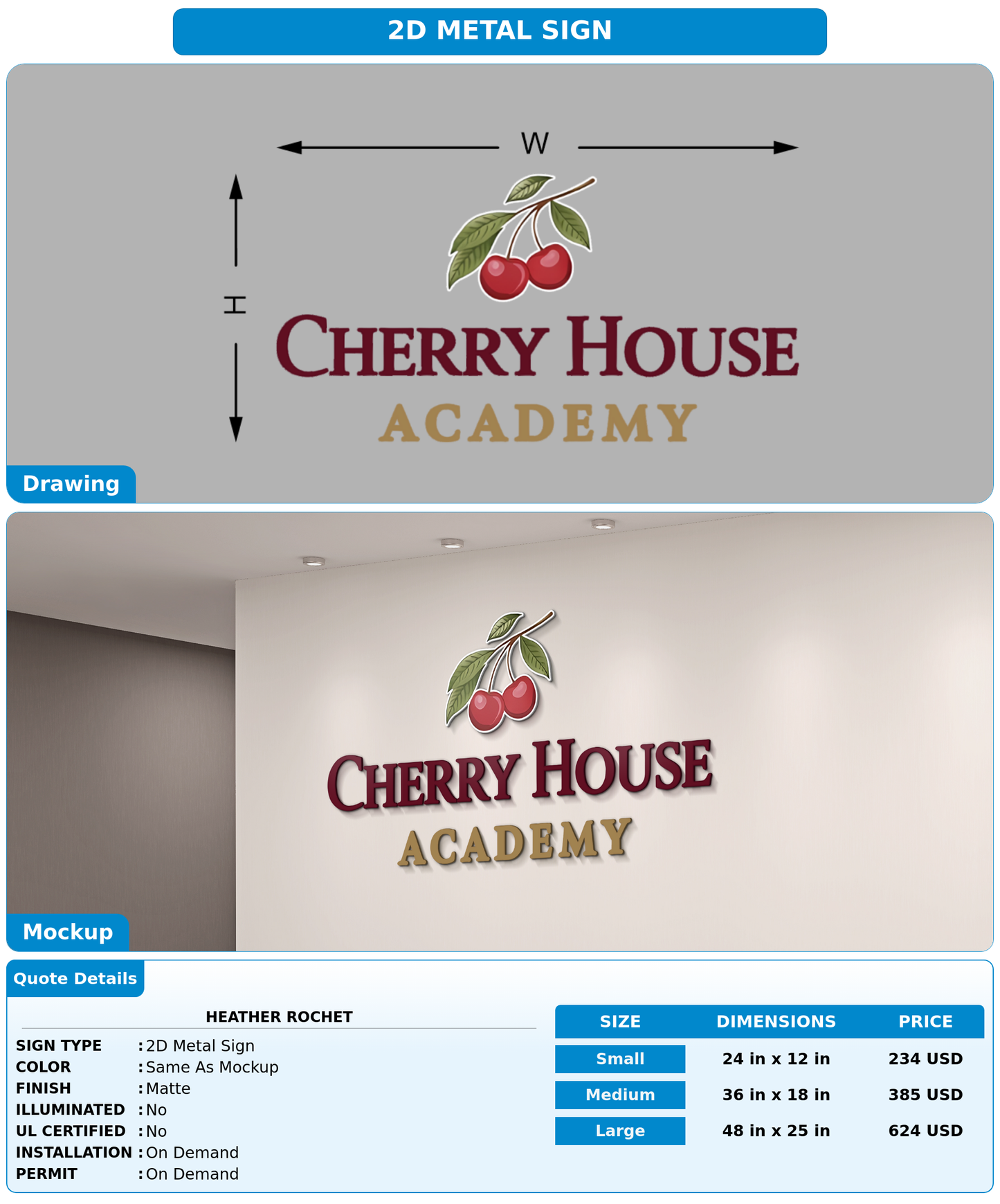 CUSTOM MOCKUP SIGN FOR Heather Rochet
