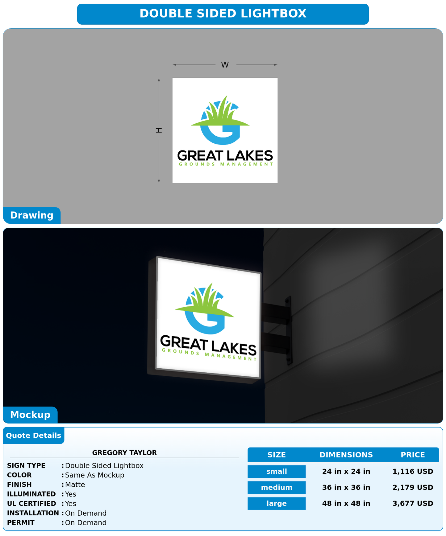 CUSTOM MOCKUP SIGN FOR Gregory Taylor