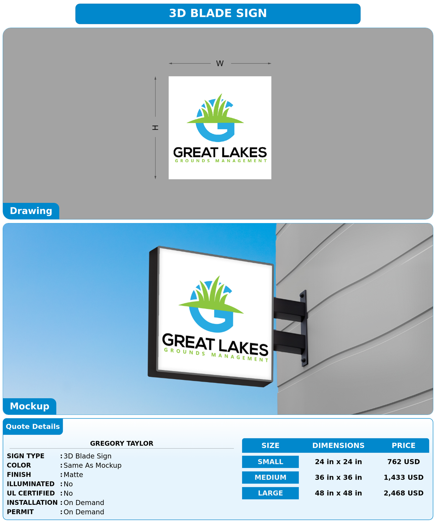 CUSTOM MOCKUP SIGN FOR Gregory Taylor