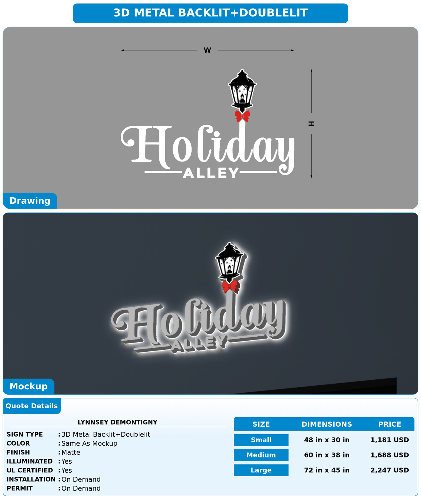 CUSTOM MOCKUP SIGN FOR Lynnsey  deMontigny