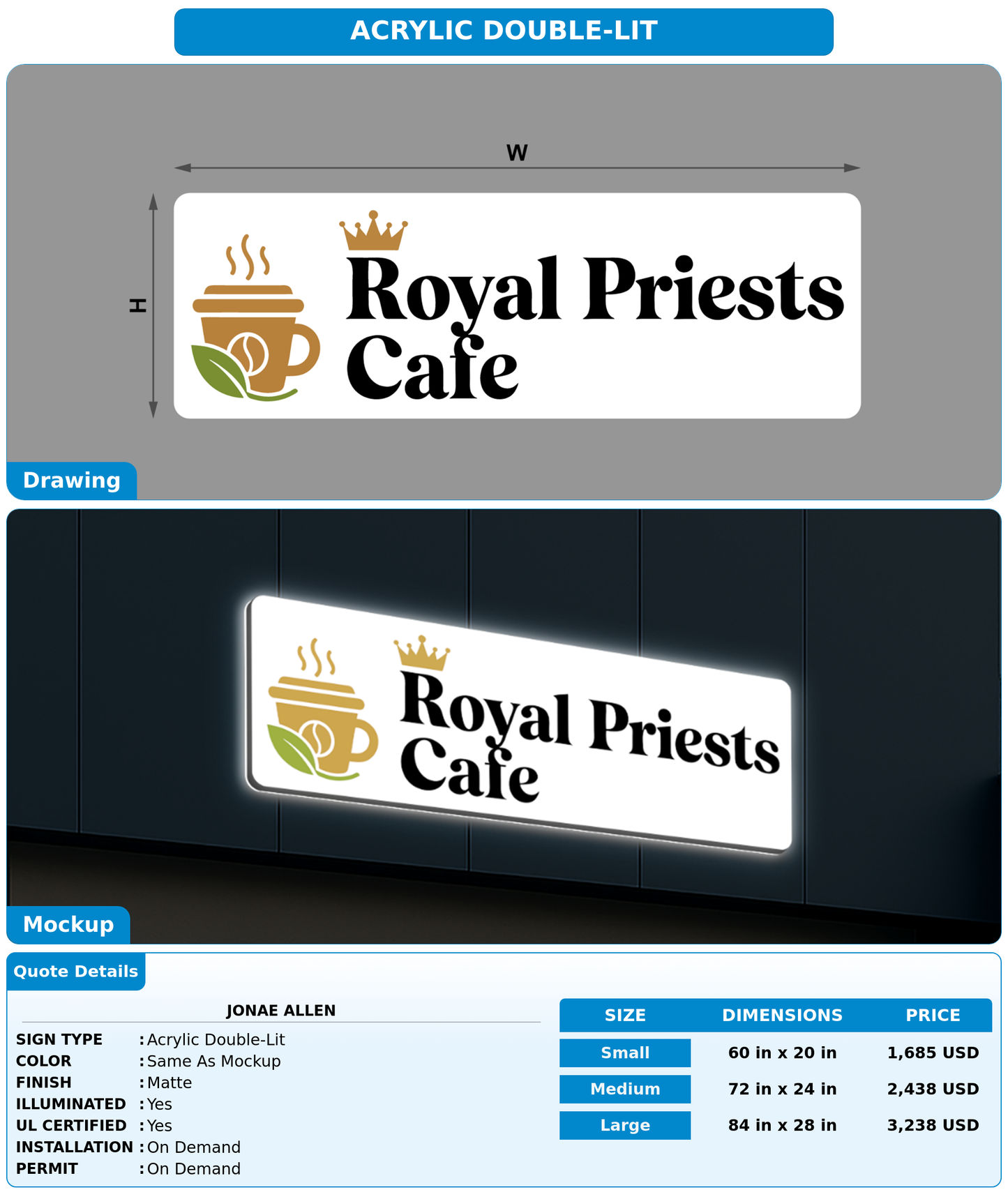 CUSTOM MOCKUP SIGN FOR Jonae Allen