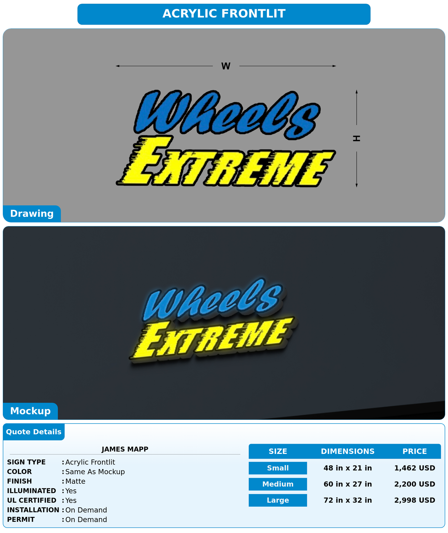 CUSTOM MOCKUP SIGN FOR James Mapp