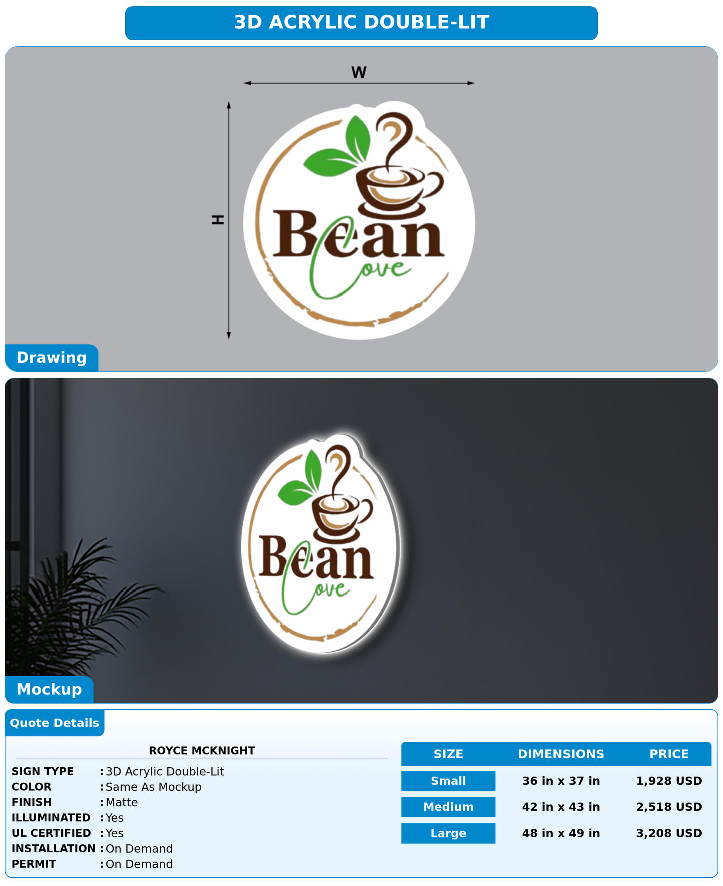 CUSTOM MOCKUP SIGN FOR Royce McKnight