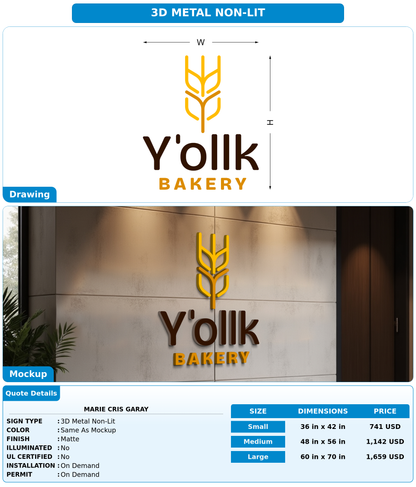 CUSTOM MOCKUP SIGN FOR Marie Cris Garay