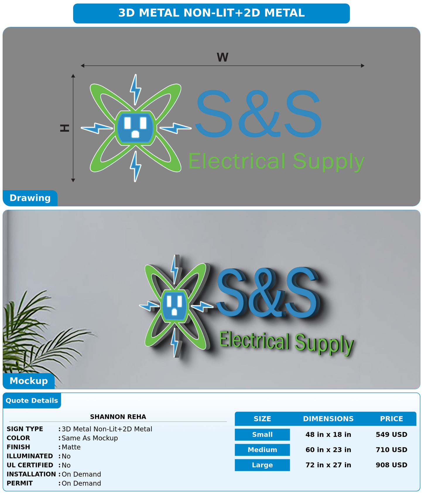 CUSTOM MOCKUP SIGN FOR Shannon Reha