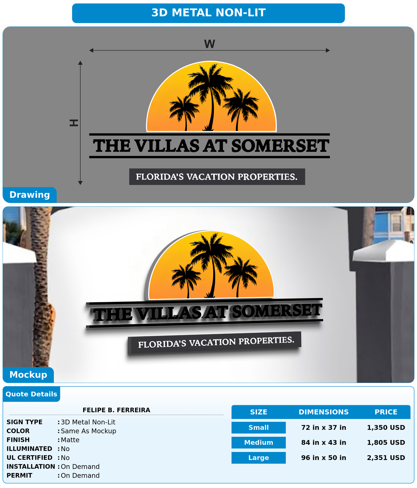 CUSTOM MOCKUP SIGN FOR Felipe B. Ferreira